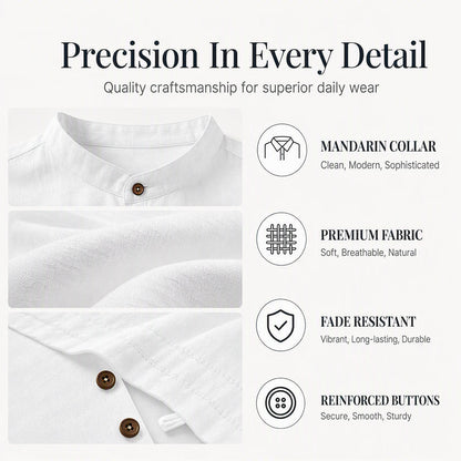 Men's Casual Long Sleeve Stand Collar Shirt