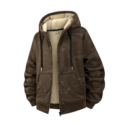 Men’s Winter Fleece Lined Zip Up Hoodie Jacket