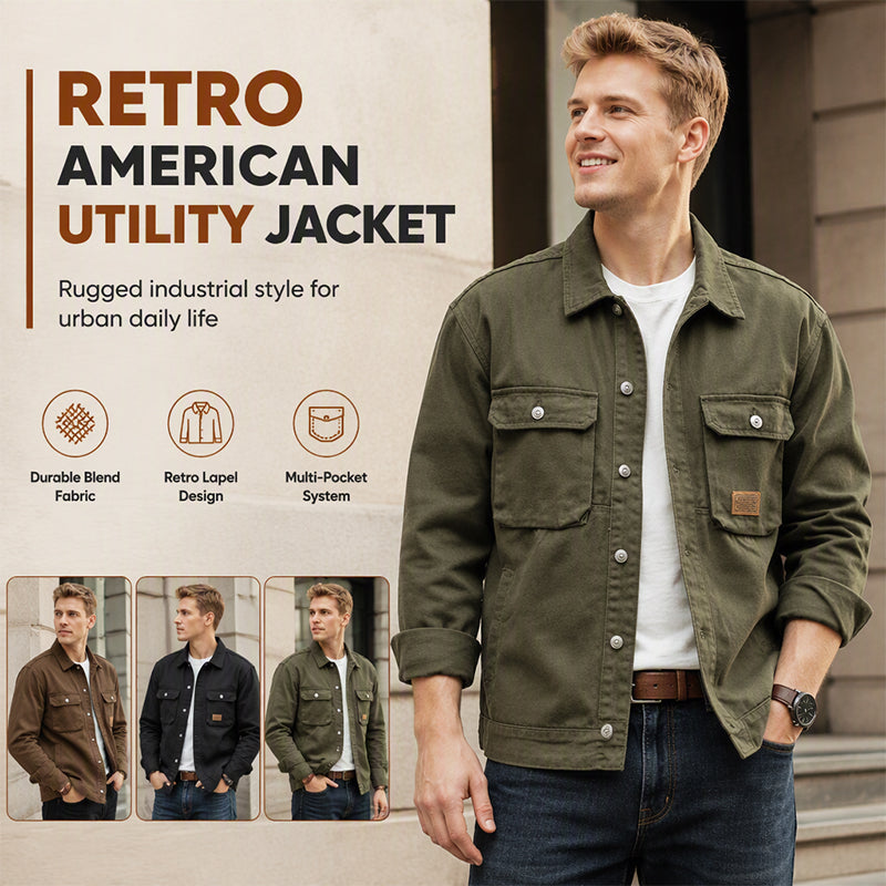 Men's Classic  Loose Fit Cargo Jacket