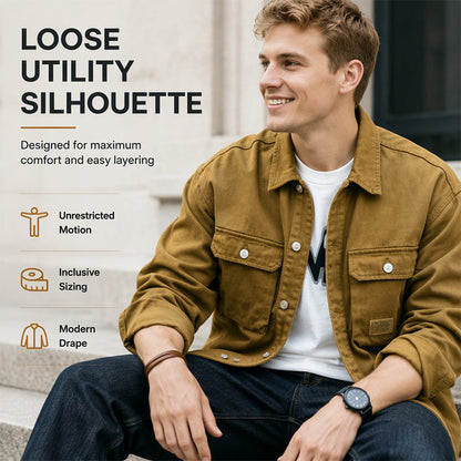 Men's Classic  Loose Fit Cargo Jacket
