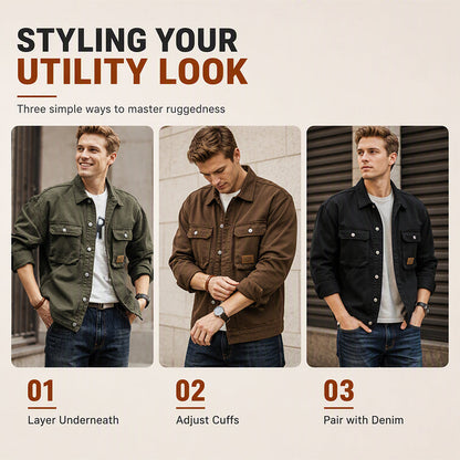 Men's Classic  Loose Fit Cargo Jacket