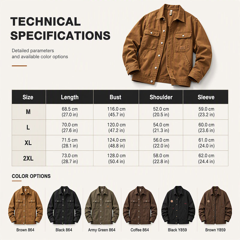 Men's Classic  Loose Fit Cargo Jacket