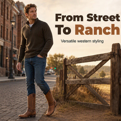Men's Square Toe Western Cowboy Boots【FREE SHIPPING】