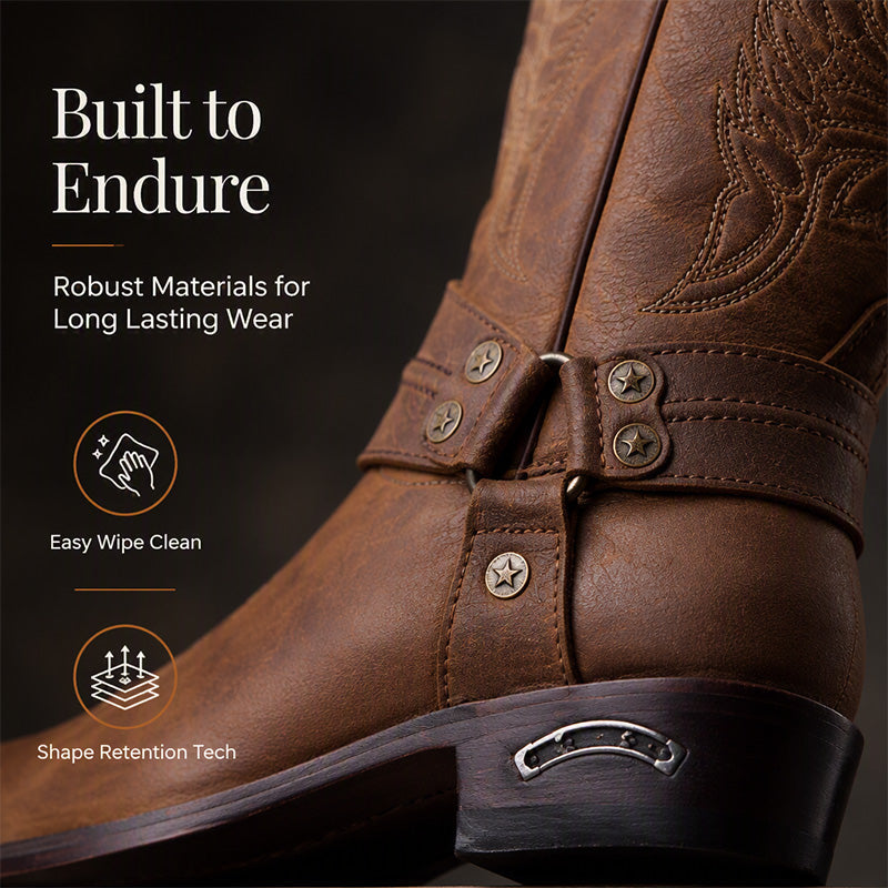 Men's Square Toe Western Cowboy Boots【FREE SHIPPING】
