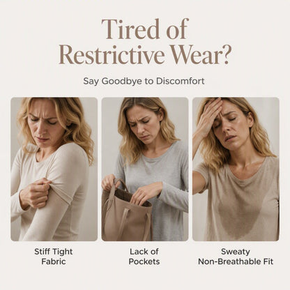 Women's Casual Long Sleeve T-Shirt with Round Neck Pocket