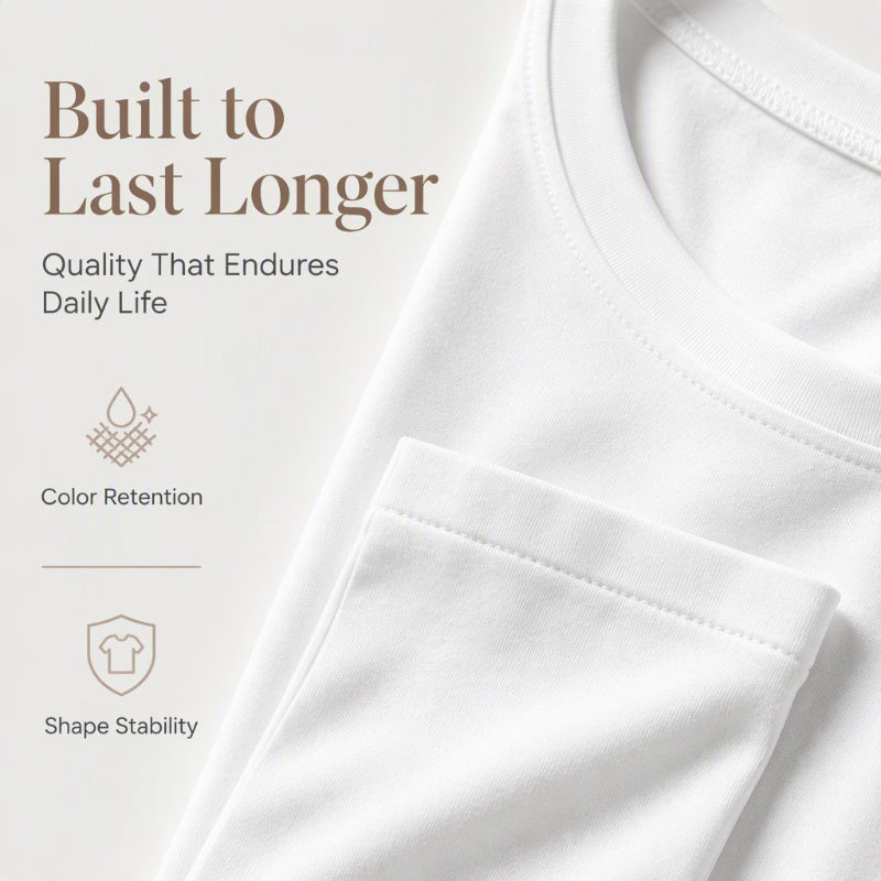 Women's Casual Long Sleeve T-Shirt with Round Neck Pocket