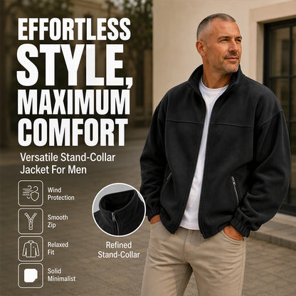 Men's Casual Stand Collar Warm Jacket