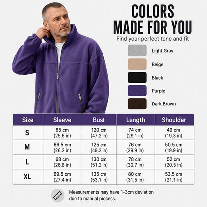 Men's Casual Stand Collar Warm Jacket