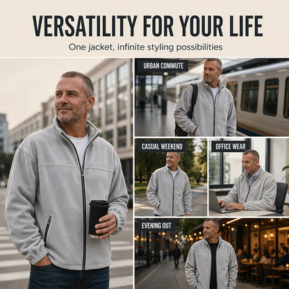 Men's Casual Stand Collar Warm Jacket