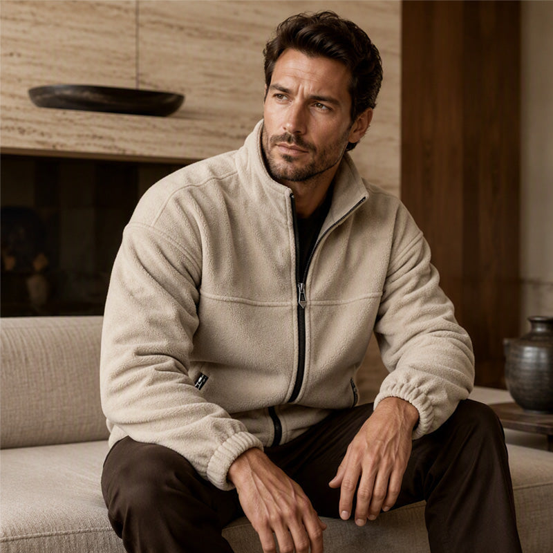 Men's Casual Stand Collar Warm Jacket