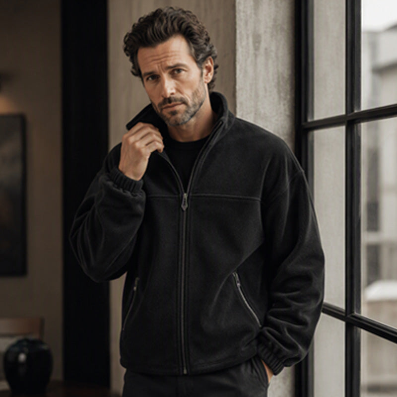 Men's Casual Stand Collar Warm Jacket