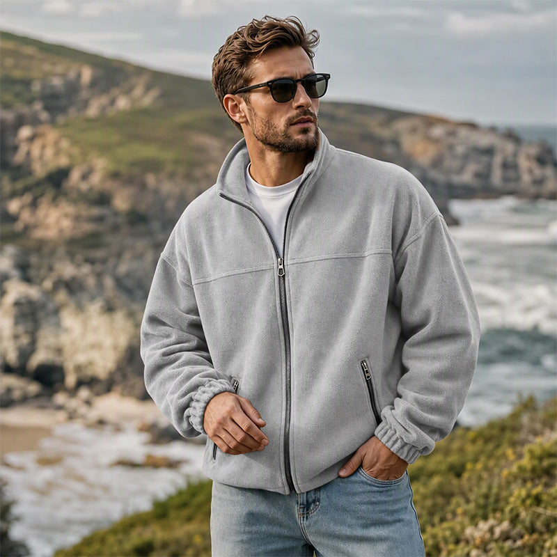 Men's Casual Stand Collar Warm Jacket