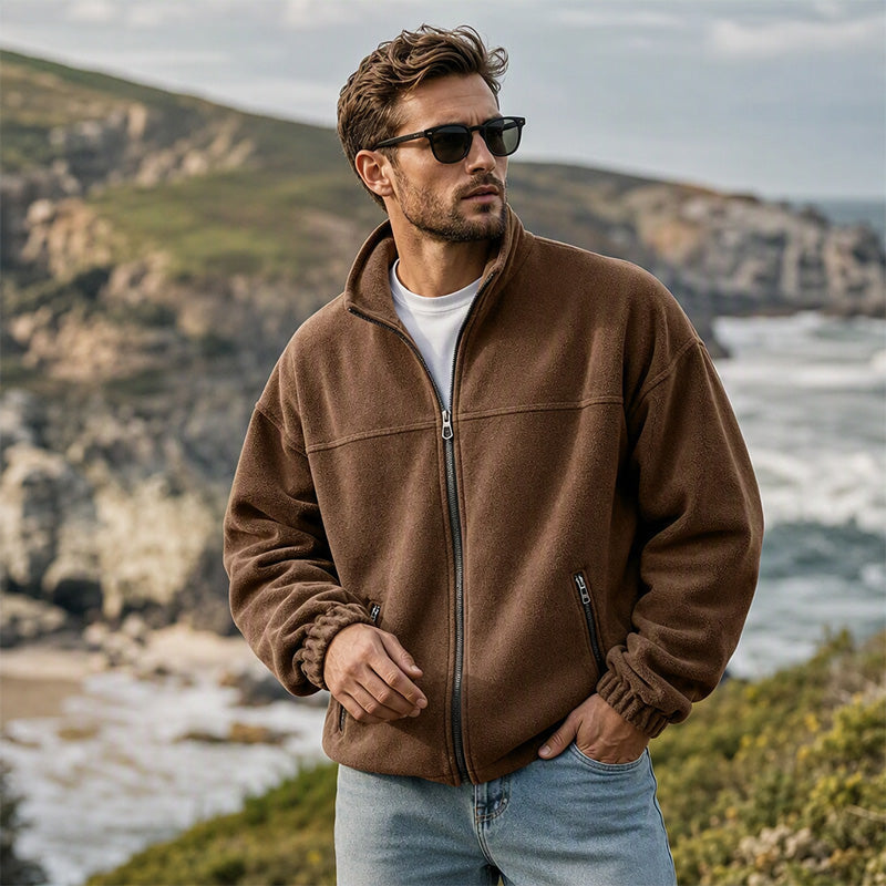 Men's Casual Stand Collar Warm Jacket