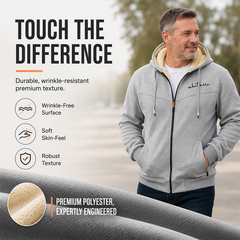 Men's Sherpa Lined Full-Zip Hooded Sweatshirt