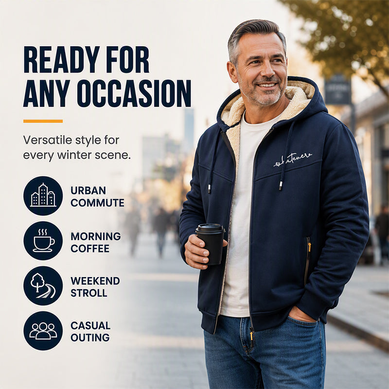 Men's Sherpa Lined Full-Zip Hooded Sweatshirt