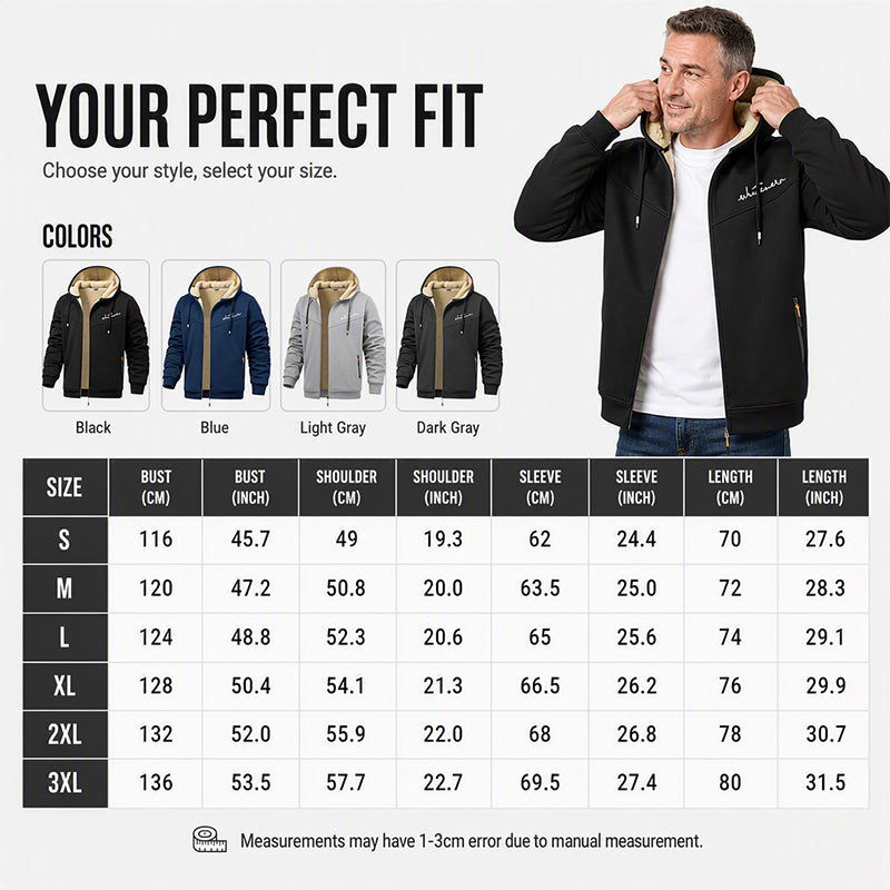 Men's Sherpa Lined Full-Zip Hooded Sweatshirt