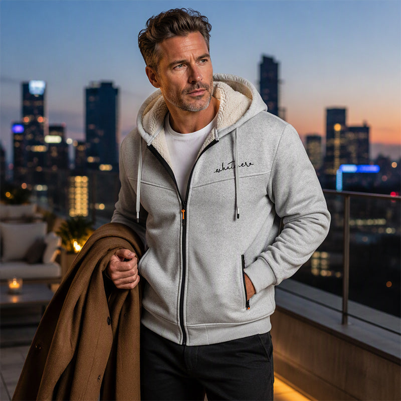 Men's Sherpa Lined Full-Zip Hooded Sweatshirt