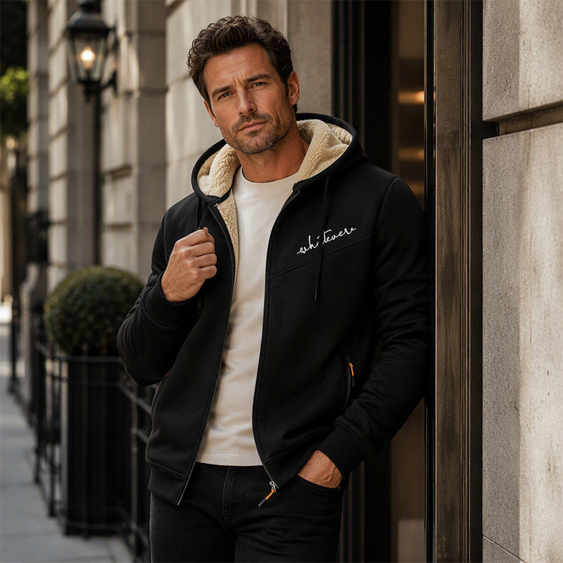 Men's Sherpa Lined Full-Zip Hooded Sweatshirt