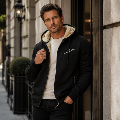 Men's Sherpa Lined Full-Zip Hooded Sweatshirt