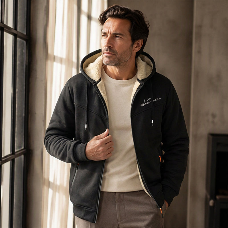 Men's Sherpa Lined Full-Zip Hooded Sweatshirt