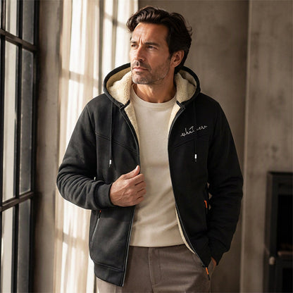 Men's Sherpa Lined Full-Zip Hooded Sweatshirt