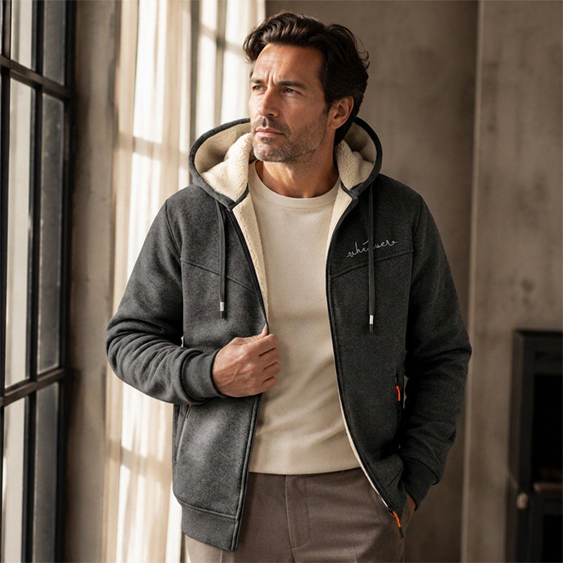 Men's Sherpa Lined Full-Zip Hooded Sweatshirt