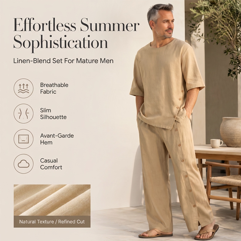 Men's Casual Shirt & Pants 2-Piece Set ✨𝘉𝘶𝘺 2 𝘢𝘯𝘥 𝘨𝘦𝘵 𝘢𝘯 𝘦𝘹𝘵𝘳𝘢 8% 𝘥𝘪𝘴𝘤𝘰𝘶𝘯𝘵