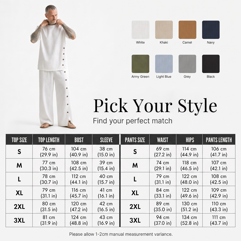 Men's Casual Shirt & Pants 2-Piece Set ✨𝘉𝘶𝘺 2 𝘢𝘯𝘥 𝘨𝘦𝘵 𝘢𝘯 𝘦𝘹𝘵𝘳𝘢 8% 𝘥𝘪𝘴𝘤𝘰𝘶𝘯𝘵