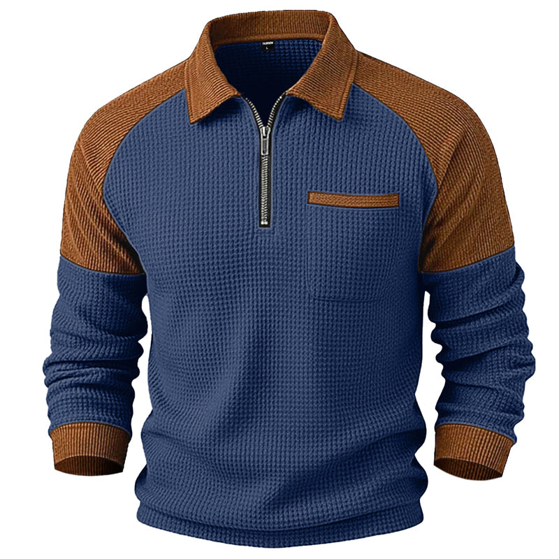 Men's Casual Waffle Knit Quarter-Zip Sweatshirt ✨𝘉𝘶𝘺 2 𝘢𝘯𝘥 𝘨𝘦𝘵 𝘢𝘯 𝘦𝘹𝘵𝘳𝘢 8% 𝘥𝘪𝘴𝘤𝘰𝘶𝘯𝘵