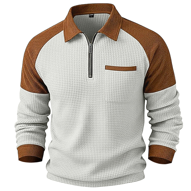 Men's Casual Waffle Knit Quarter-Zip Sweatshirt ✨𝘉𝘶𝘺 2 𝘢𝘯𝘥 𝘨𝘦𝘵 𝘢𝘯 𝘦𝘹𝘵𝘳𝘢 8% 𝘥𝘪𝘴𝘤𝘰𝘶𝘯𝘵