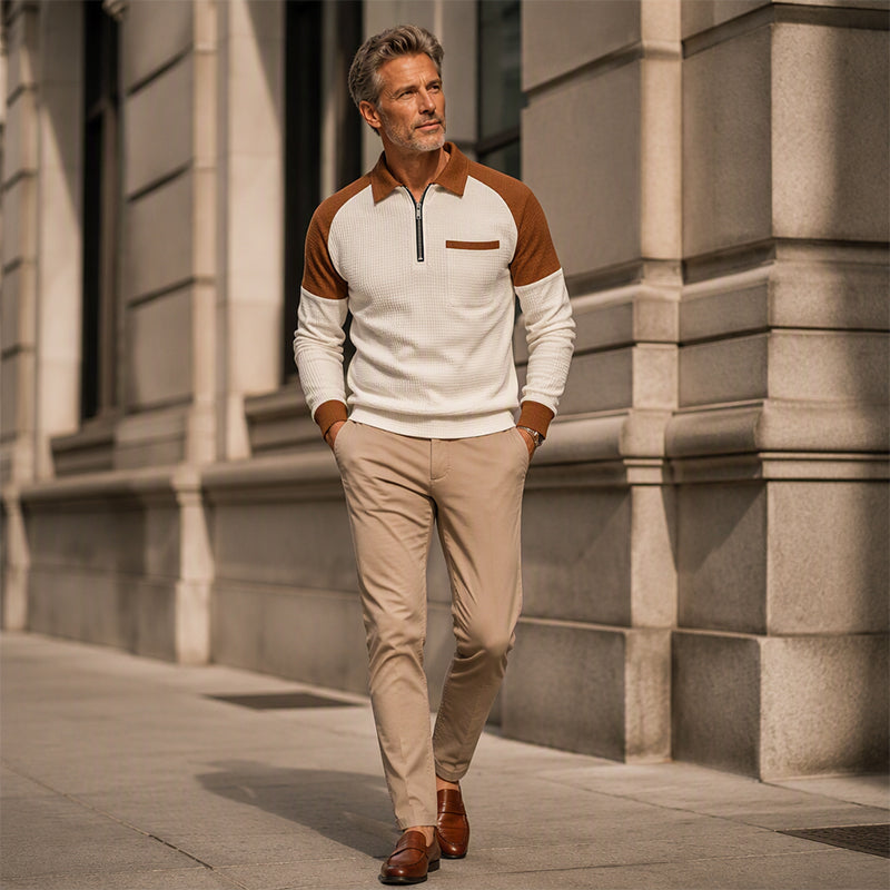 Men's Casual Waffle Knit Quarter-Zip Sweatshirt ✨𝘉𝘶𝘺 2 𝘢𝘯𝘥 𝘨𝘦𝘵 𝘢𝘯 𝘦𝘹𝘵𝘳𝘢 8% 𝘥𝘪𝘴𝘤𝘰𝘶𝘯𝘵