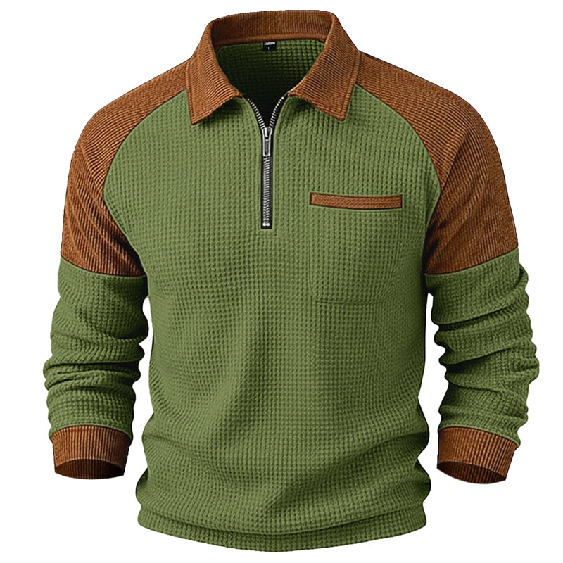 Men's Casual Waffle Knit Quarter-Zip Sweatshirt ✨𝘉𝘶𝘺 2 𝘢𝘯𝘥 𝘨𝘦𝘵 𝘢𝘯 𝘦𝘹𝘵𝘳𝘢 8% 𝘥𝘪𝘴𝘤𝘰𝘶𝘯𝘵