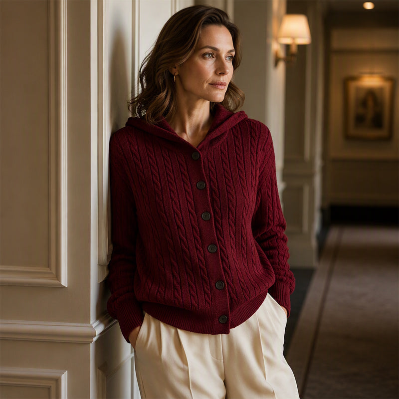 Women's Cable Knit Hooded Cardigan Sweater ✨𝘉𝘶𝘺 2 𝘢𝘯𝘥 𝘨𝘦𝘵 𝘢𝘯 𝘦𝘹𝘵𝘳𝘢 8% 𝘥𝘪𝘴𝘤𝘰𝘶𝘯𝘵