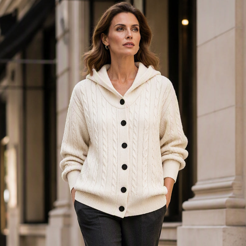 Women's Cable Knit Hooded Cardigan Sweater ✨𝘉𝘶𝘺 2 𝘢𝘯𝘥 𝘨𝘦𝘵 𝘢𝘯 𝘦𝘹𝘵𝘳𝘢 8% 𝘥𝘪𝘴𝘤𝘰𝘶𝘯𝘵