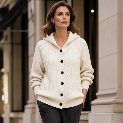 Women's Cable Knit Hooded Cardigan Sweater ✨𝘉𝘶𝘺 2 𝘢𝘯𝘥 𝘨𝘦𝘵 𝘢𝘯 𝘦𝘹𝘵𝘳𝘢 8% 𝘥𝘪𝘴𝘤𝘰𝘶𝘯𝘵