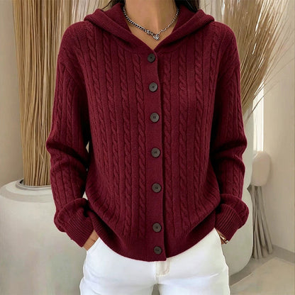 Women's Cable Knit Hooded Cardigan Sweater ✨𝘉𝘶𝘺 2 𝘢𝘯𝘥 𝘨𝘦𝘵 𝘢𝘯 𝘦𝘹𝘵𝘳𝘢 8% 𝘥𝘪𝘴𝘤𝘰𝘶𝘯𝘵