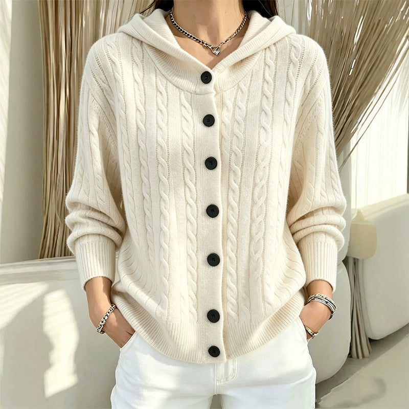 Women's Cable Knit Hooded Cardigan Sweater ✨𝘉𝘶𝘺 2 𝘢𝘯𝘥 𝘨𝘦𝘵 𝘢𝘯 𝘦𝘹𝘵𝘳𝘢 8% 𝘥𝘪𝘴𝘤𝘰𝘶𝘯𝘵