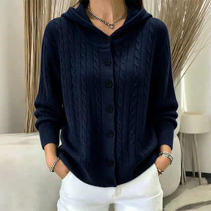 Women's Cable Knit Hooded Cardigan Sweater ✨𝘉𝘶𝘺 2 𝘢𝘯𝘥 𝘨𝘦𝘵 𝘢𝘯 𝘦𝘹𝘵𝘳𝘢 8% 𝘥𝘪𝘴𝘤𝘰𝘶𝘯𝘵