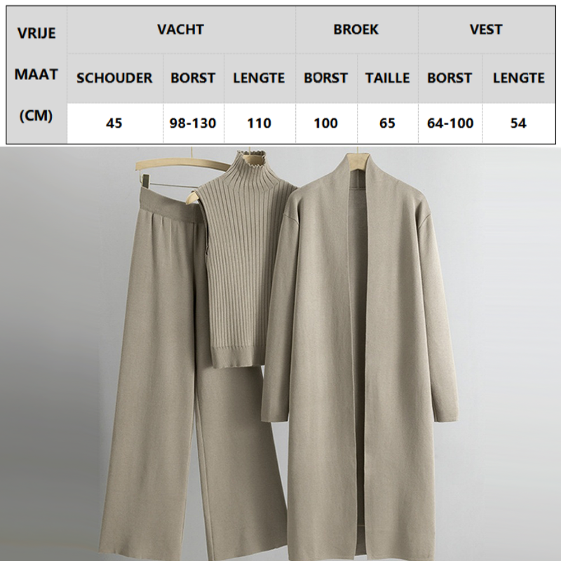 3-Piece Set - Autumn Sleeveless Vest & Cardigan & Trousers