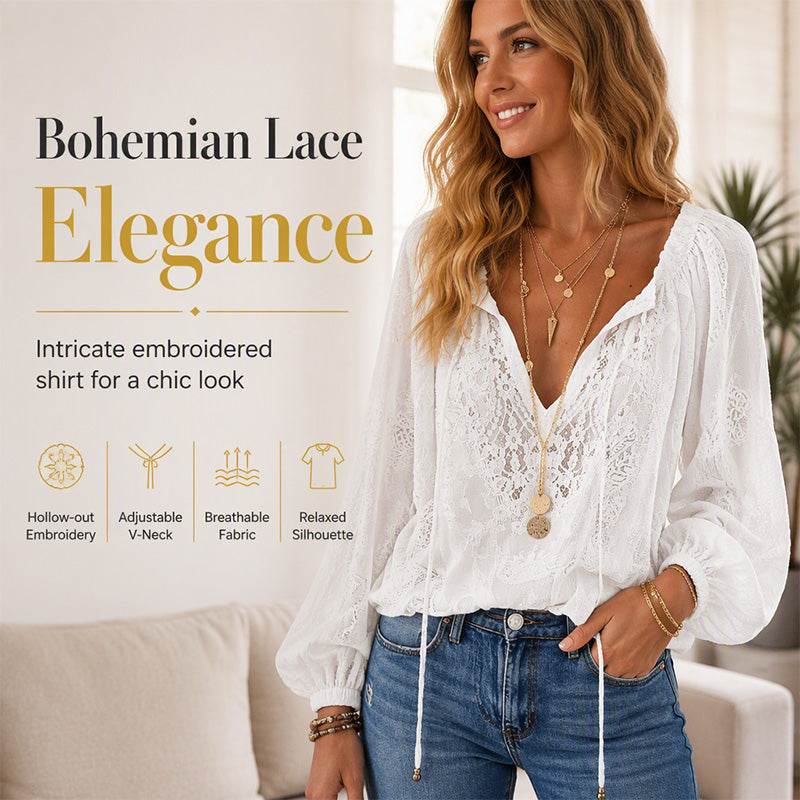 Women's Lace Long Sleeve V-Neck Top ✨𝘉𝘶𝘺 𝘢𝘯𝘺 2 𝘢𝘯𝘥 𝘨𝘦𝘵 𝘢𝘯 𝘦𝘹𝘵𝘳𝘢 8% 𝘥𝘪𝘴𝘤𝘰𝘶𝘯𝘵