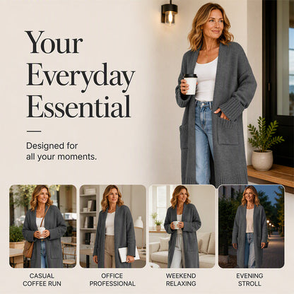 Women's Open Front Long Knit Cardigan ✨𝘉𝘶𝘺 𝘢𝘯𝘺 2 𝘢𝘯𝘥 𝘨𝘦𝘵 𝘢𝘯 𝘦𝘹𝘵𝘳𝘢 8% 𝘥𝘪𝘴𝘤𝘰𝘶𝘯𝘵