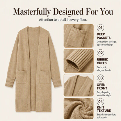 Women's Open Front Long Knit Cardigan ✨𝘉𝘶𝘺 𝘢𝘯𝘺 2 𝘢𝘯𝘥 𝘨𝘦𝘵 𝘢𝘯 𝘦𝘹𝘵𝘳𝘢 8% 𝘥𝘪𝘴𝘤𝘰𝘶𝘯𝘵