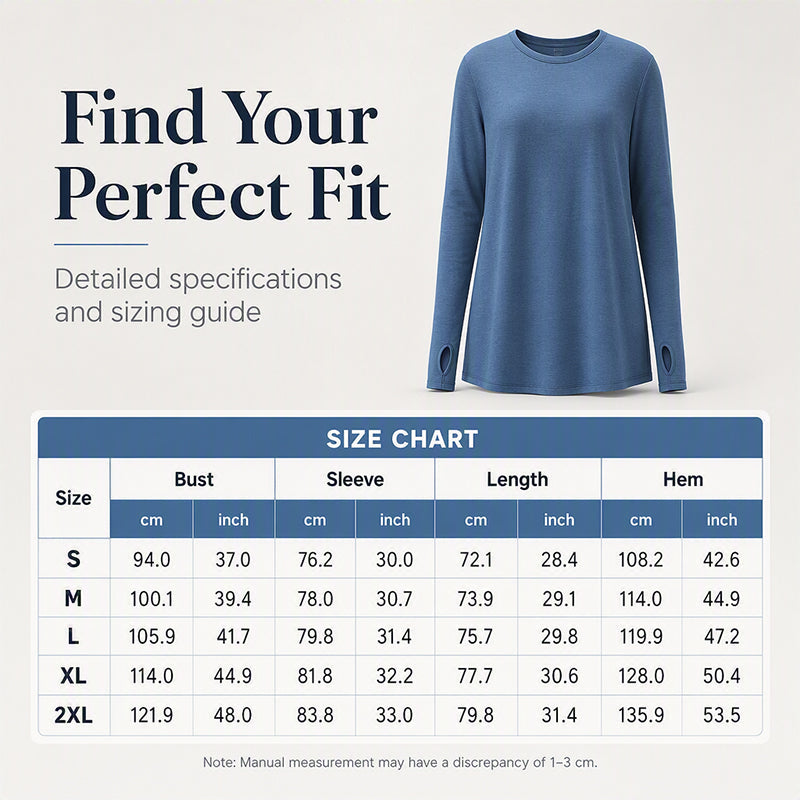 Women's Casual Crewneck Top with Thumbholes ✨𝘉𝘶𝘺 𝘢𝘯𝘺 2 𝘢𝘯𝘥 𝘨𝘦𝘵 𝘢𝘯 𝘦𝘹𝘵𝘳𝘢 8% 𝘥𝘪𝘴𝘤𝘰𝘶𝘯𝘵