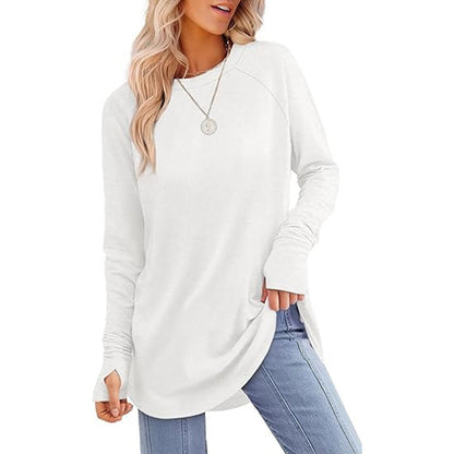 Women's Casual Crewneck Top with Thumbholes ✨𝘉𝘶𝘺 𝘢𝘯𝘺 2 𝘢𝘯𝘥 𝘨𝘦𝘵 𝘢𝘯 𝘦𝘹𝘵𝘳𝘢 8% 𝘥𝘪𝘴𝘤𝘰𝘶𝘯𝘵