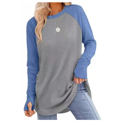 Women's Casual Crewneck Top with Thumbholes ✨𝘉𝘶𝘺 𝘢𝘯𝘺 2 𝘢𝘯𝘥 𝘨𝘦𝘵 𝘢𝘯 𝘦𝘹𝘵𝘳𝘢 8% 𝘥𝘪𝘴𝘤𝘰𝘶𝘯𝘵