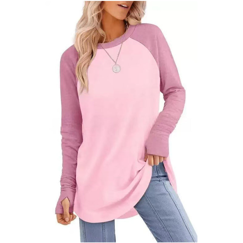 Women's Casual Crewneck Top with Thumbholes ✨𝘉𝘶𝘺 𝘢𝘯𝘺 2 𝘢𝘯𝘥 𝘨𝘦𝘵 𝘢𝘯 𝘦𝘹𝘵𝘳𝘢 8% 𝘥𝘪𝘴𝘤𝘰𝘶𝘯𝘵