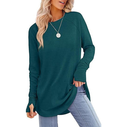 Women's Casual Crewneck Top with Thumbholes ✨𝘉𝘶𝘺 𝘢𝘯𝘺 2 𝘢𝘯𝘥 𝘨𝘦𝘵 𝘢𝘯 𝘦𝘹𝘵𝘳𝘢 8% 𝘥𝘪𝘴𝘤𝘰𝘶𝘯𝘵