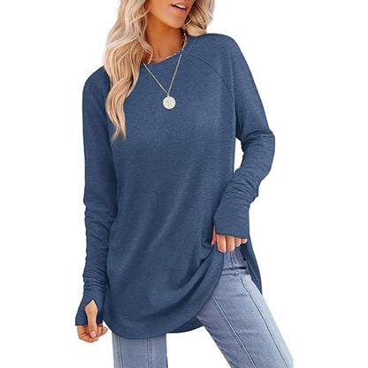 Women's Casual Crewneck Top with Thumbholes ✨𝘉𝘶𝘺 𝘢𝘯𝘺 2 𝘢𝘯𝘥 𝘨𝘦𝘵 𝘢𝘯 𝘦𝘹𝘵𝘳𝘢 8% 𝘥𝘪𝘴𝘤𝘰𝘶𝘯𝘵