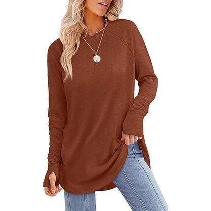 Women's Casual Crewneck Top with Thumbholes ✨𝘉𝘶𝘺 𝘢𝘯𝘺 2 𝘢𝘯𝘥 𝘨𝘦𝘵 𝘢𝘯 𝘦𝘹𝘵𝘳𝘢 8% 𝘥𝘪𝘴𝘤𝘰𝘶𝘯𝘵