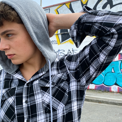 Men's Plaid Flannel Hooded Shirt Jacket ✨𝘉𝘶𝘺 𝘢𝘯𝘺 2 𝘢𝘯𝘥 𝘨𝘦𝘵 𝘢𝘯 𝘦𝘹𝘵𝘳𝘢 8% 𝘥𝘪𝘴𝘤𝘰𝘶𝘯𝘵